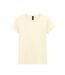 Ladies/womens Heavy Cotton Missy Fit Short Sleeve T-shirt Off White Gildan-1