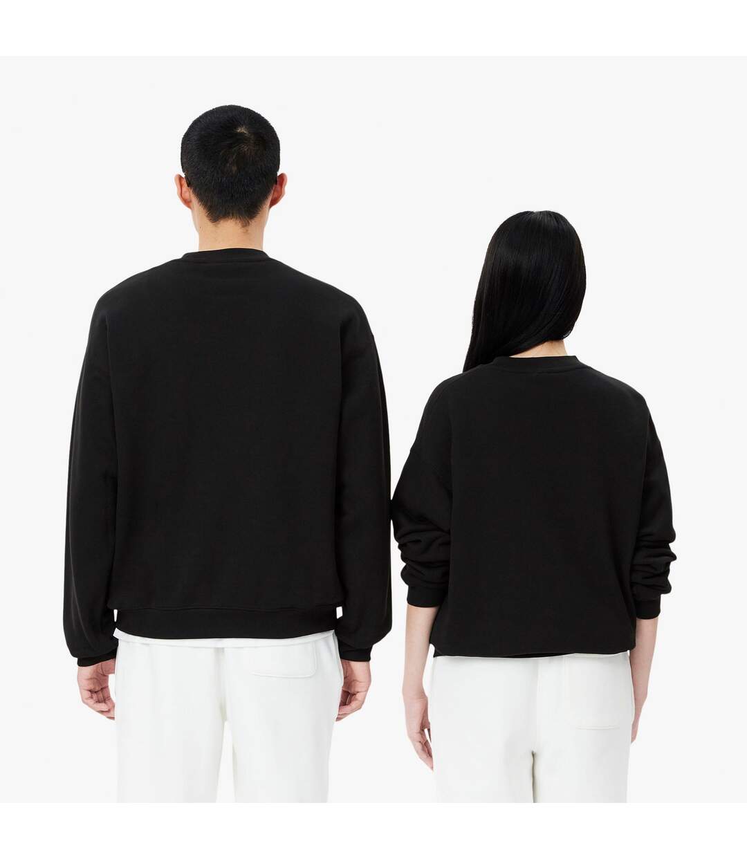 Unisex Adult Accent Badge Fleece Loose Fit Sweatshirt Black Lacoste-3