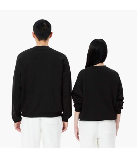Unisex Adult Accent Badge Fleece Loose Fit Sweatshirt Black Lacoste