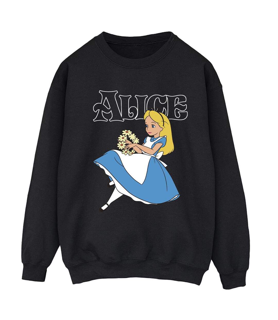 Disney - Sweat ALICE IN WONDERLAND FLOWERS - Femme (Noir) - UTBI5652-1