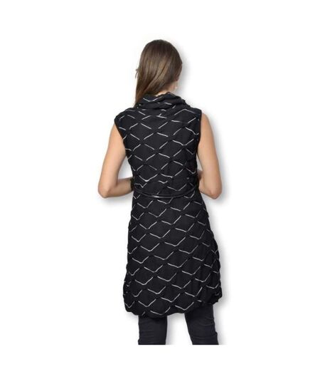 Robe femme sans manche noire col boule