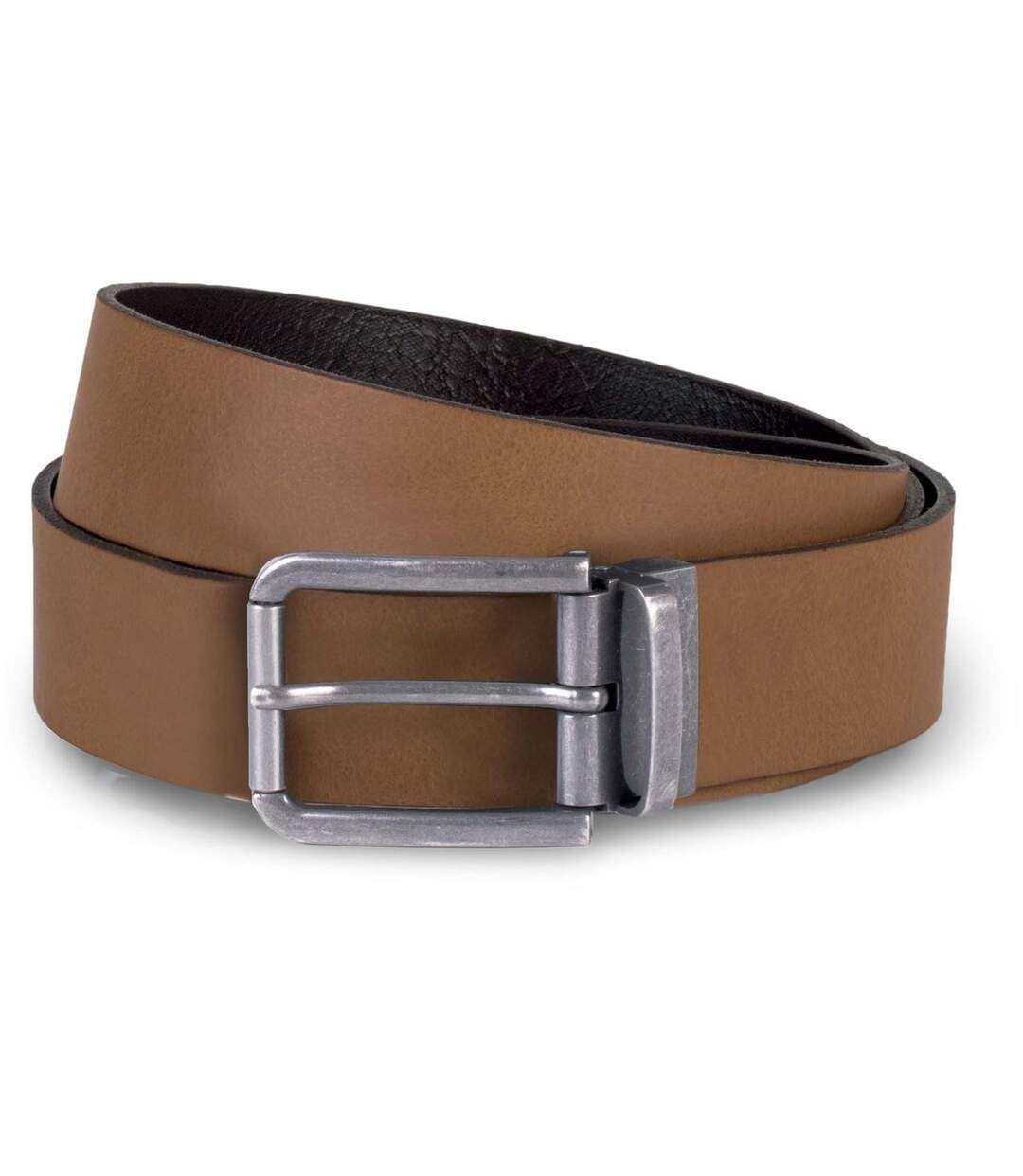 Ceinture cuir bord franc- KP812 - marron clair - 350 mm-1