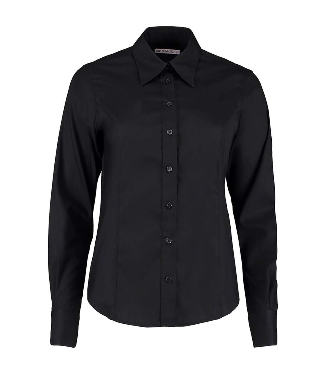 Chemise Oxford À Manches Longues Pour Dames Noir Kustom Kit-2