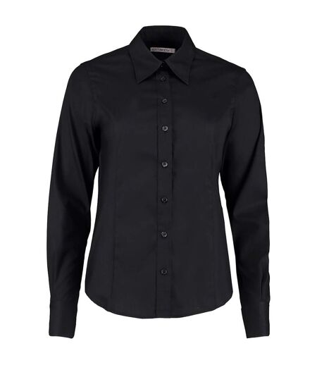 Chemise Oxford À Manches Longues Pour Dames Noir Kustom Kit