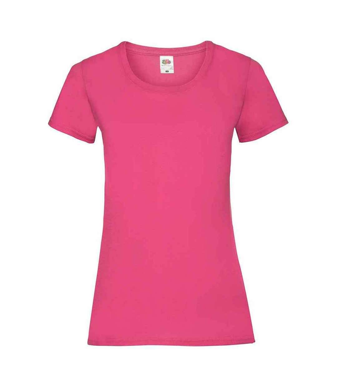 Womens/ladies valueweight heather lady fit t-shirt fuchsia Fruit of the Loom