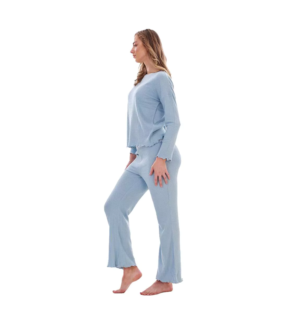 Ensemble De Pyjama Long Femme Bleu Clair Keanu-1