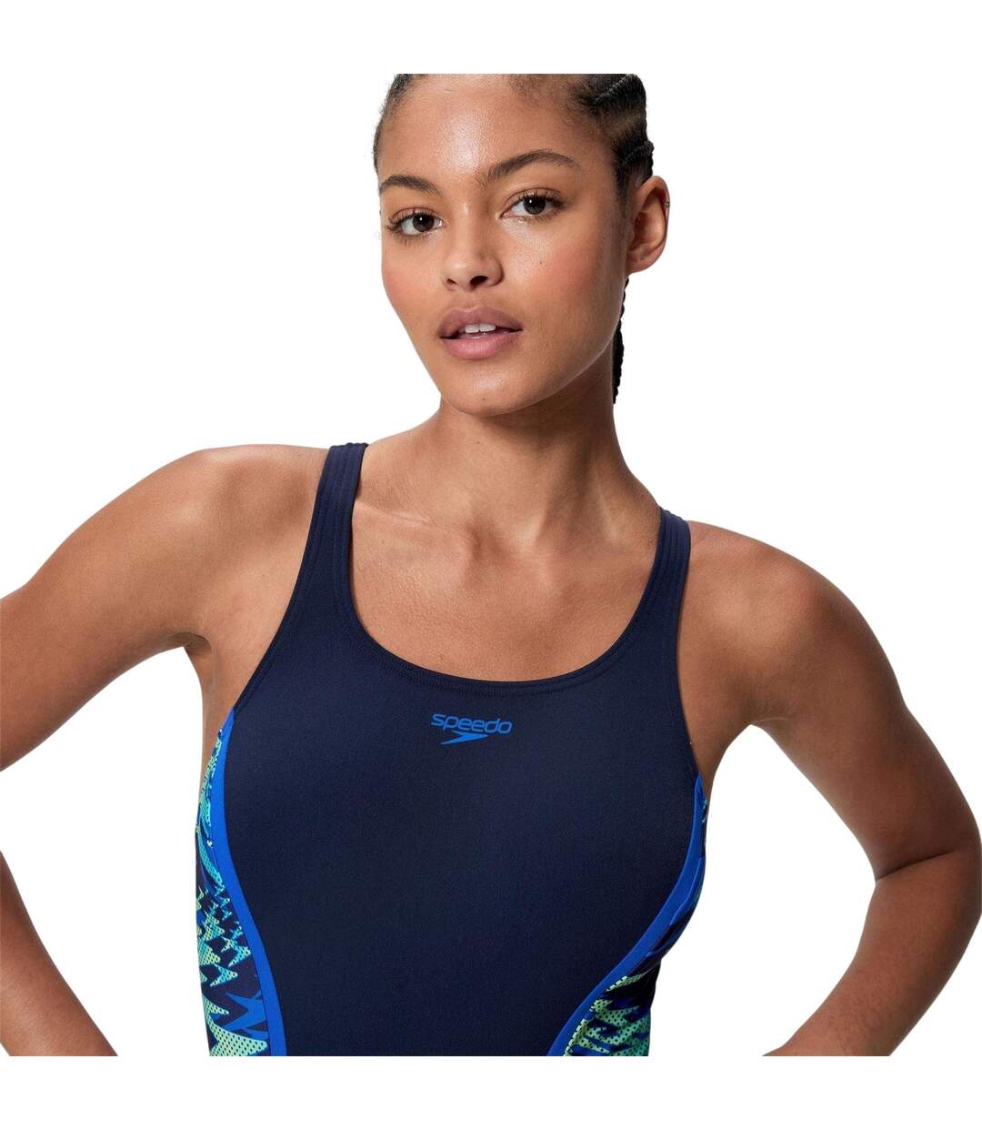 Maillot De Bain 1 Pièce Motif/style Imprimé Hyperbloom Splice Femme Bleu Foncé Bleu Imprimé Speedo-4