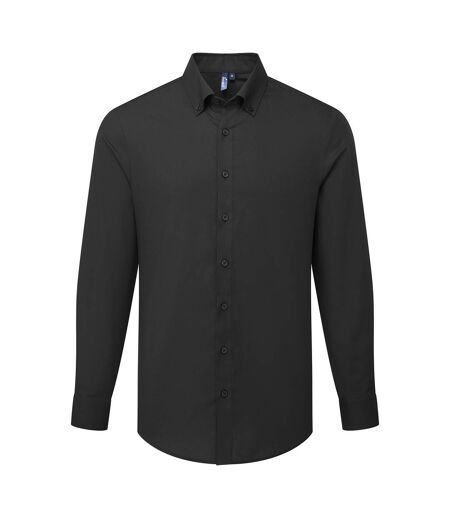 Mens Supreme Oxford Long-sleeved Formal Shirt Black Premier