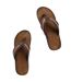 Mens malham faux leather flip flops antique tan Weird Fish-2