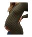 Womens/ladies Bobble Knit Raglan Maternity Sweatshirt Green Bay Mamalicious-3