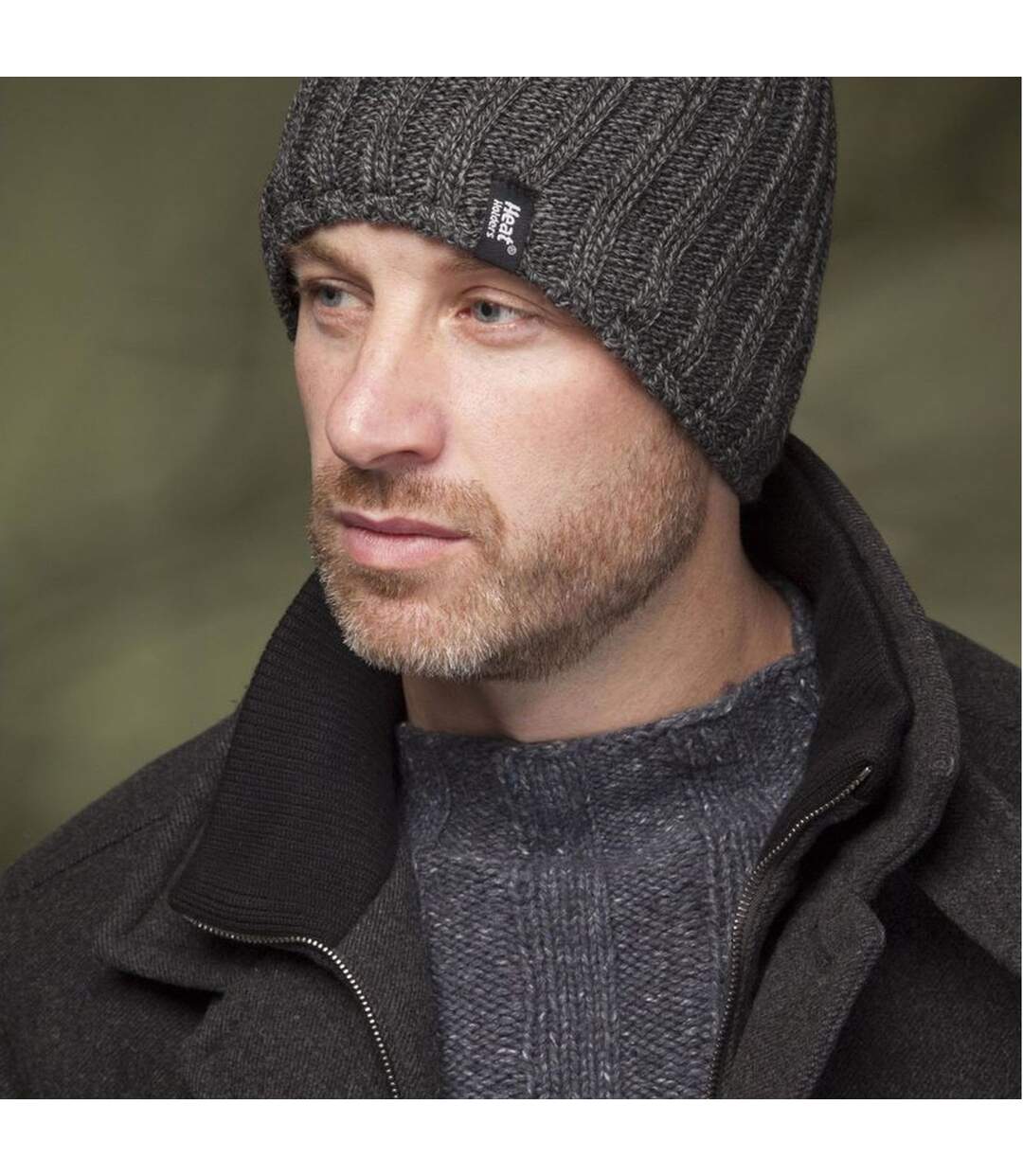 Lot de 2 bonnets d'hiver épais côtelés pour hommes-3