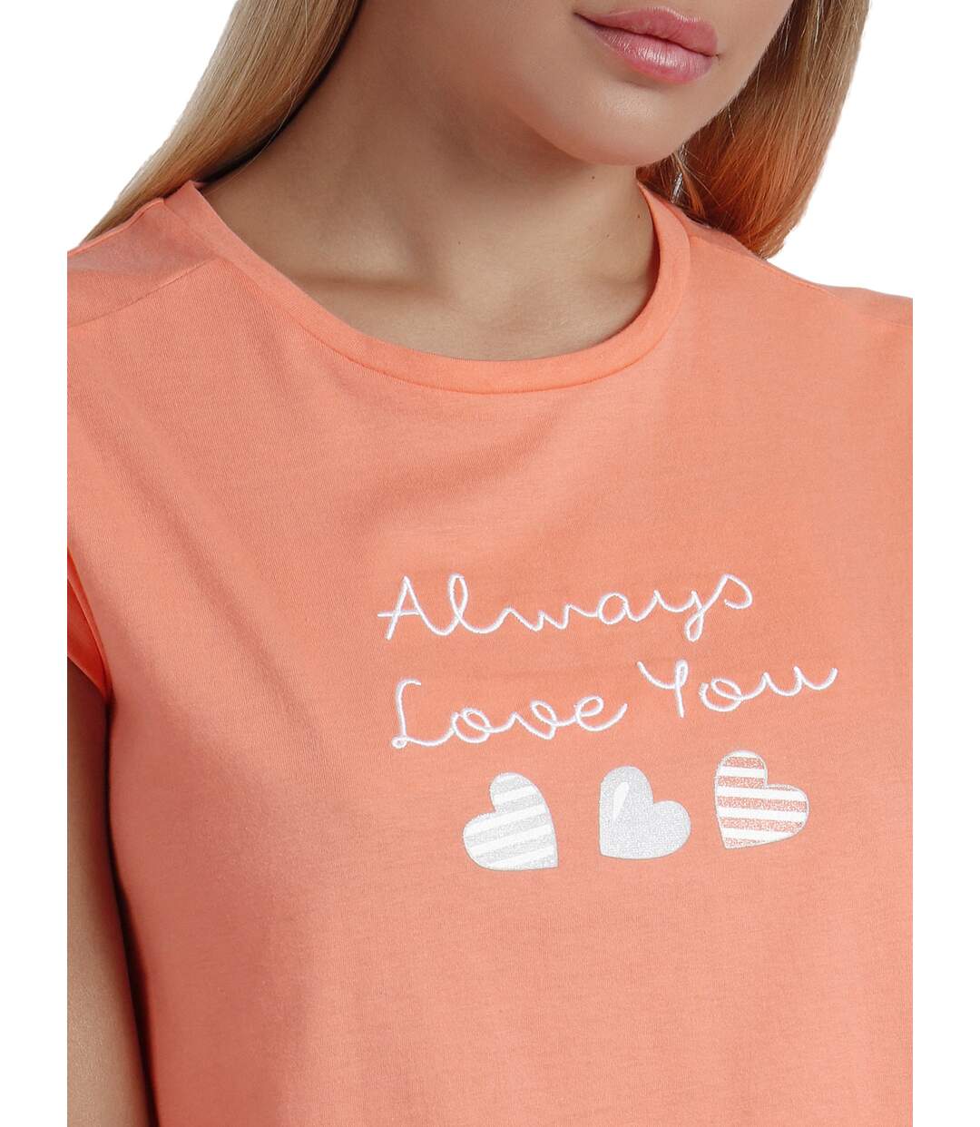 Pyjama tenue d'intérieur short t-shirt Always Love You Admas-3