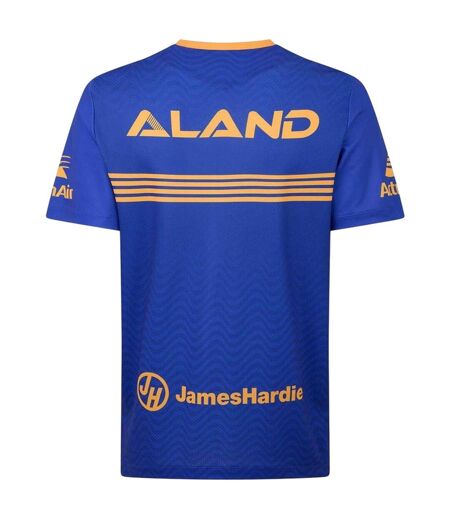 Mens 2025 Macron Training T-shirt Blue Yellow Parramatta Eels
