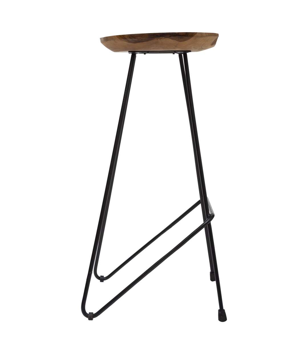 2 Tabourets de bar design bois et métal Sumar - Noir-3