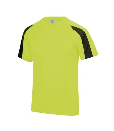 Just Cool - T-shirt sport contraste - Homme (Jaune électrique/Noir) - UTRW685
