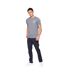 Mens Raw Seam Straight Jeans Blue Crosshatch-1