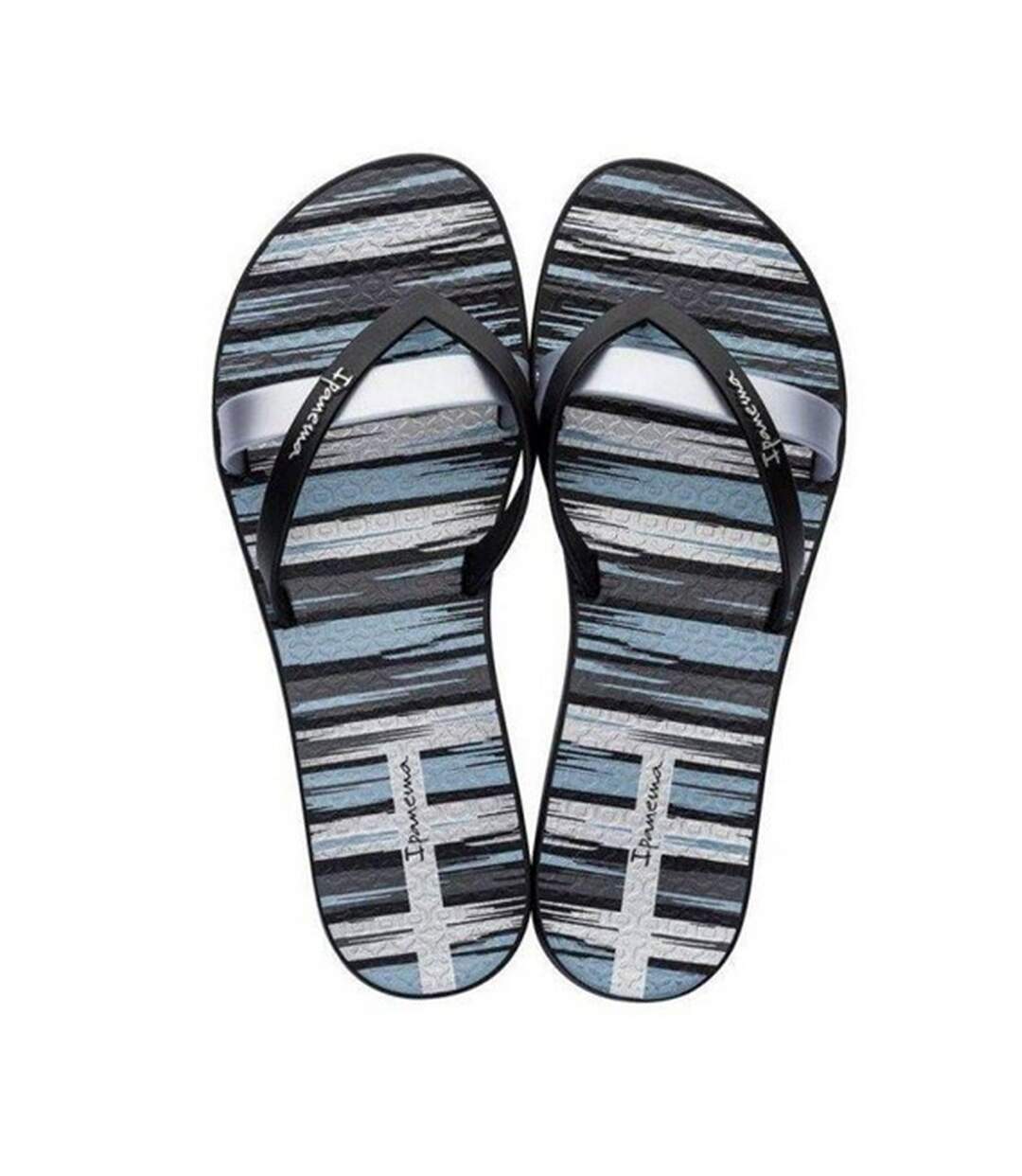 Tongs Motif/style À Rayures Bkirei Silk Fem Femme Noir Bleu Gris Ipanema-4