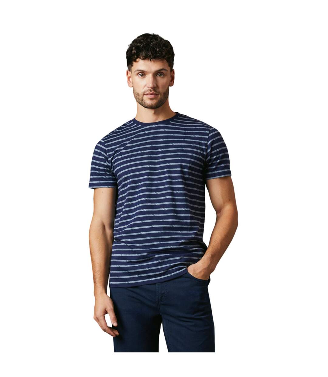 Mens phoenix stripe t-shirt navy Maine