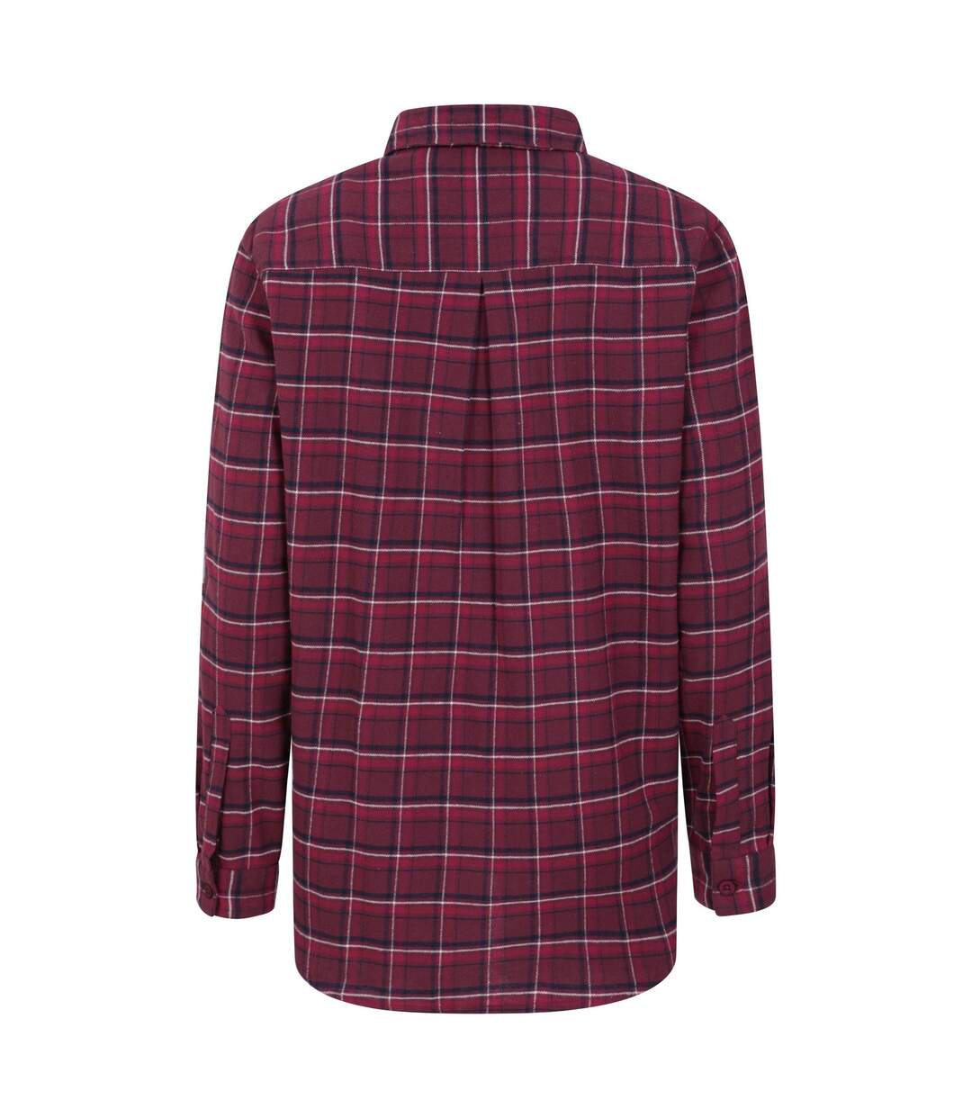 Womens/ladies Balsam Brushed Flannel Longline Shirt Burgundy Mountain Warehouse-2