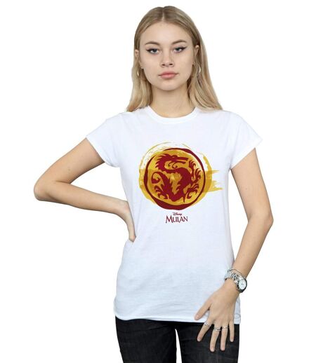 Disney - T-shirt MULAN COURAGE DRAGON SYMBOL - Femme (Blanc) - UTBI16252