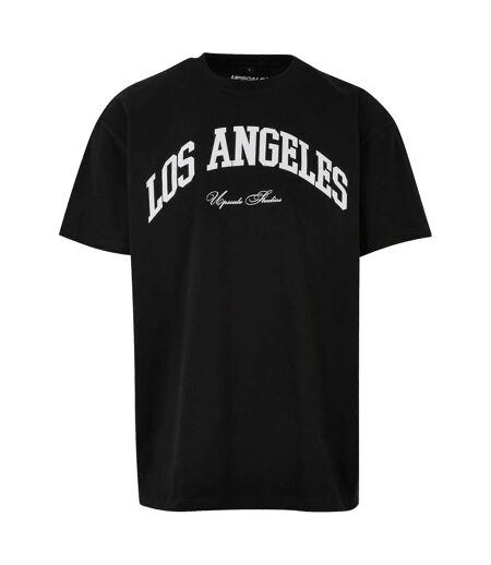 Mens Los Angeles College Oversized T-shirt Noir Mister Tee