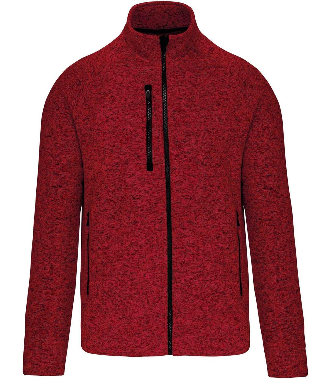 Veste chinée ouverture zippée - homme - K9106 - rouge-2