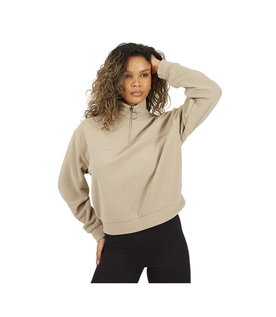 Sweat Femme Beige Gris Brave Soul-1