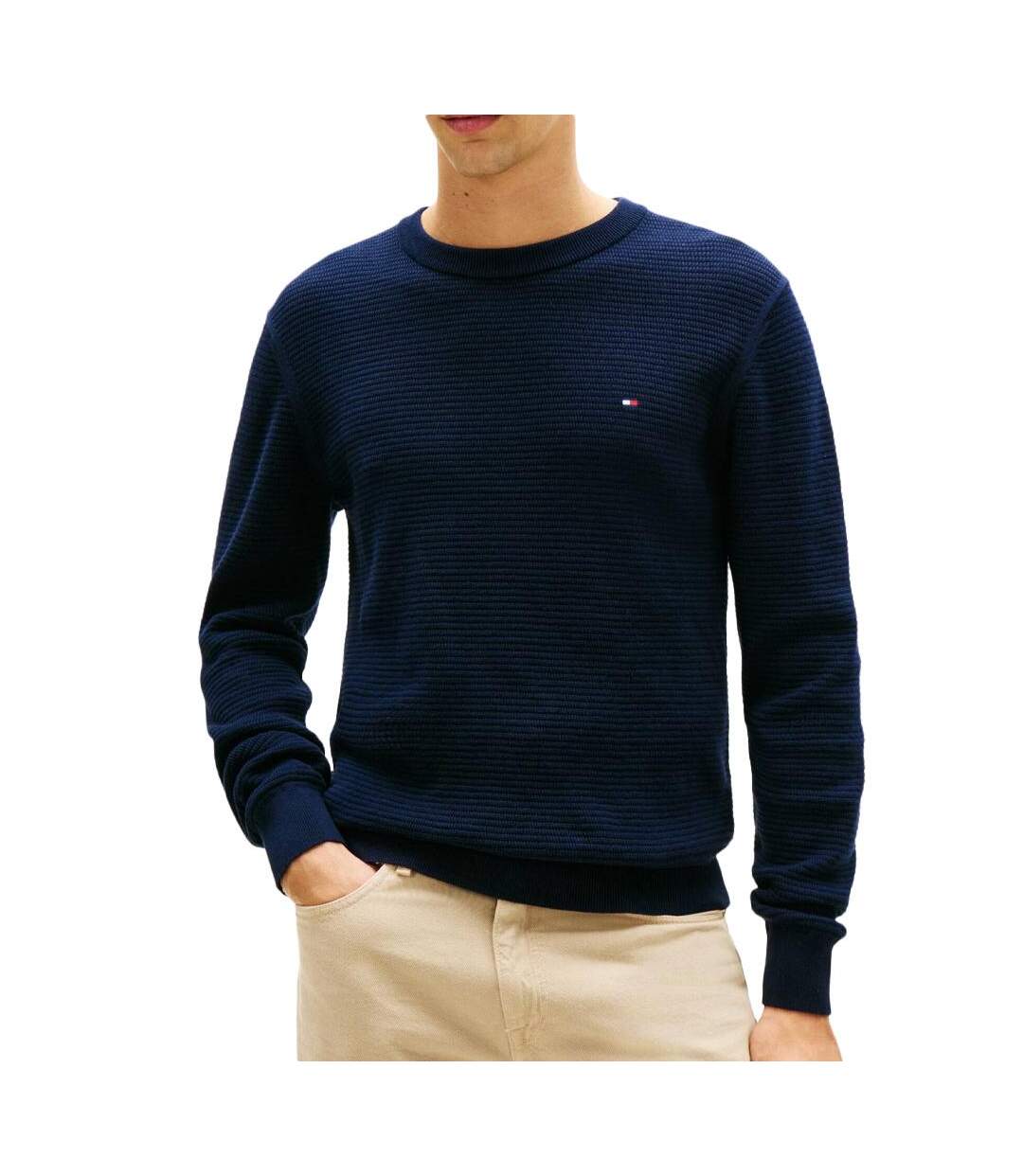 Pull marine homme tommy hilfiger seasonal-1