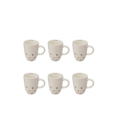 Lot de 6 Mugs Coeur The Floral 44cl Blanc