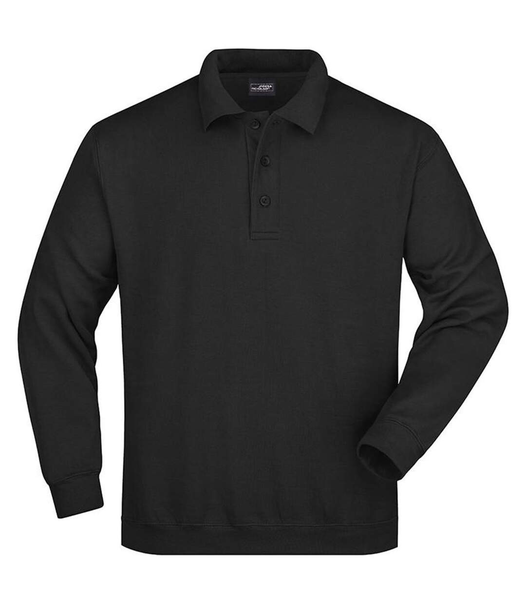 Sweat-shirt col polo - homme - JN041 - noir-1