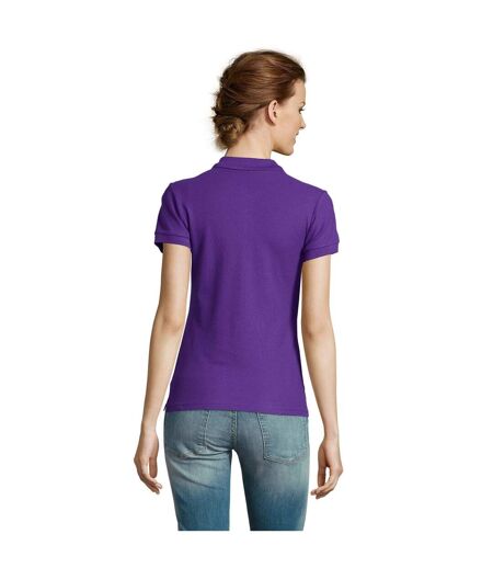 SOLS Womens/Ladies People Pique Short Sleeve Cotton Polo Shirt (Dark Purple) - UTPC319