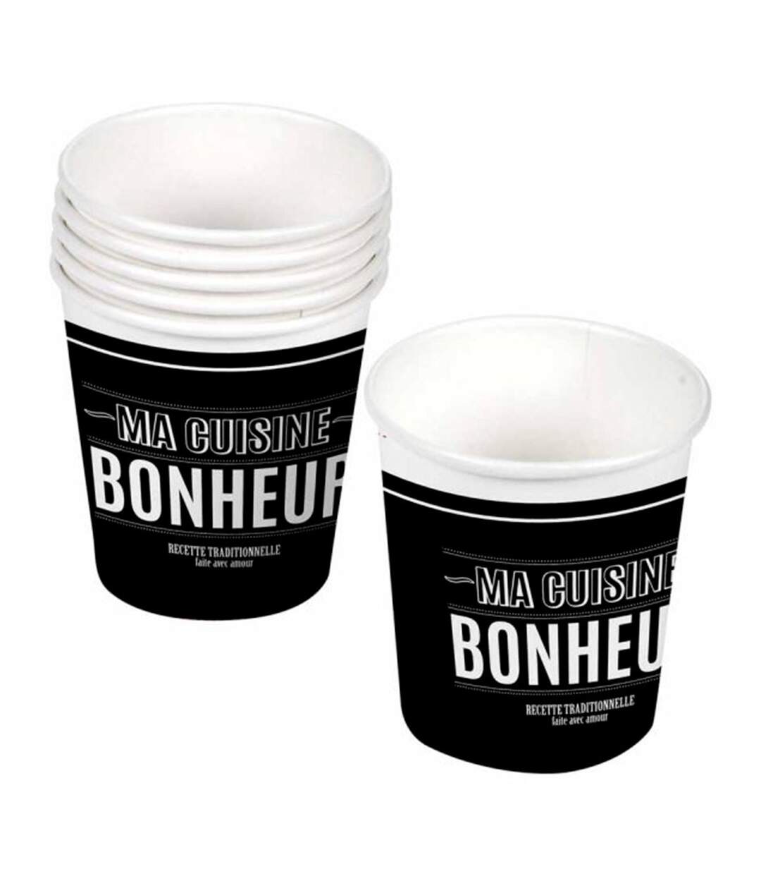 Lot de 10 Gobelets en Carton Cuisine 23cl Noir-1