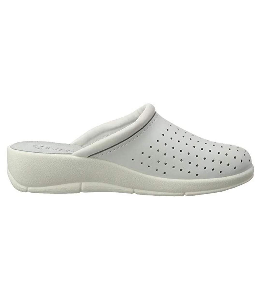 Womens/ladies leather clogs white Dek-2