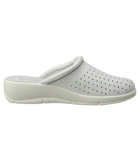 Womens/ladies leather clogs white Dek