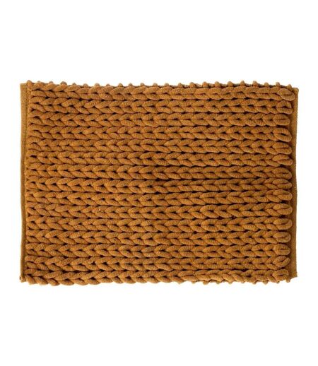 Tapis Salle de Bain Tissé Épais 50x75cm Marron Tabac
