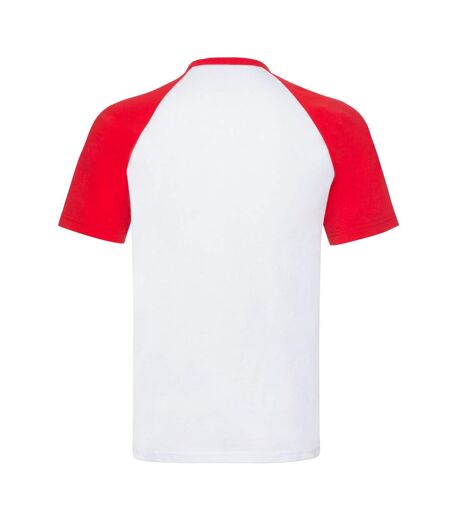 T-shirt Adulte Blanc Rouge Fruit Of The Loom