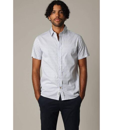 Chemise en popeline à manches courtes avec motif géométrique effet mosaïque DARRONI