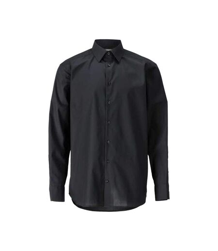 Mens Frontline Poplin Shirt Deep Black Mascot