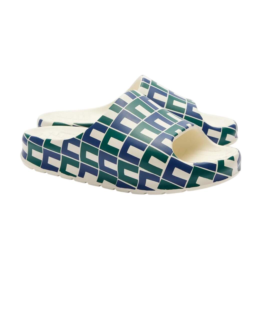 Claquettes serve 2.0 femme bleu marine / blanc / vert Lacoste-1