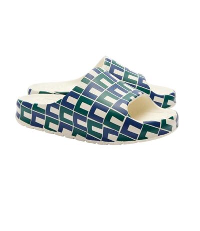 Claquettes serve 2.0 femme bleu marine / blanc / vert Lacoste