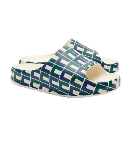 Claquettes serve 2.0 femme bleu marine / blanc / vert Lacoste