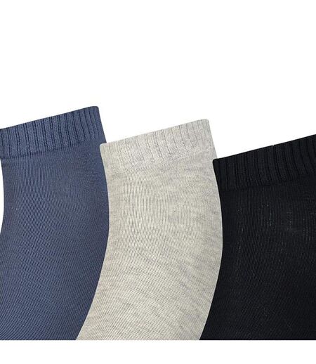 Puma Unisex Adult Quarter Training Ankle Socks (Pack of 3) (Navy/Black/Light Grey) - UTRD697