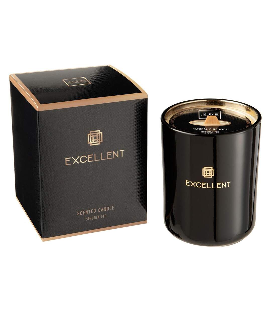 Bougie Parfumée Excellent 14cm Siberia Fir Noir-1