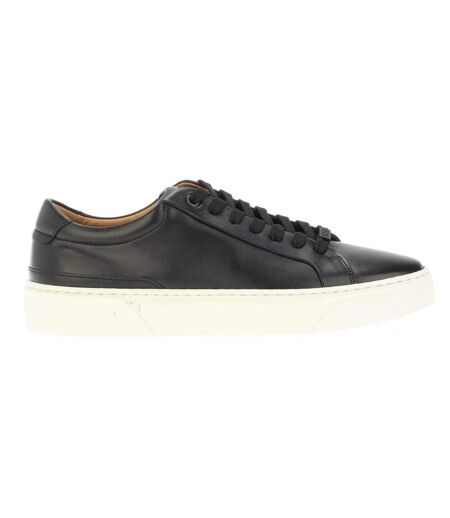 Womens/ladies Gary Leather Trainers Dark Blue Boss