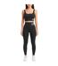 Womens/ladies Cropped Sports Bra Black Wolf-1