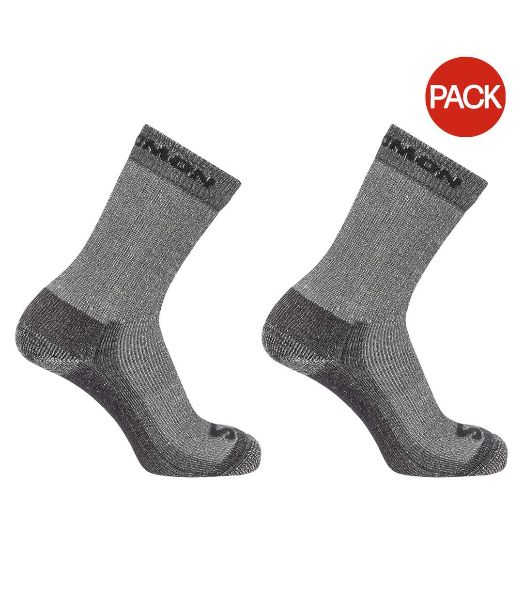 Pack Of 2  Unisex Adult Merino Wool Crew Socks  Grey Salomon-1