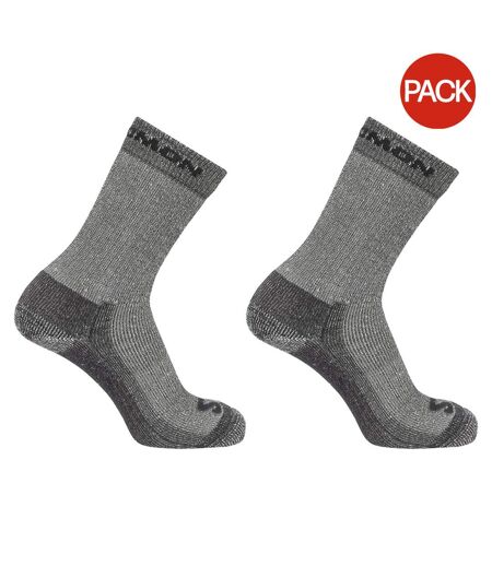 Pack Of 2  Unisex Adult Merino Wool Crew Socks  Grey Salomon