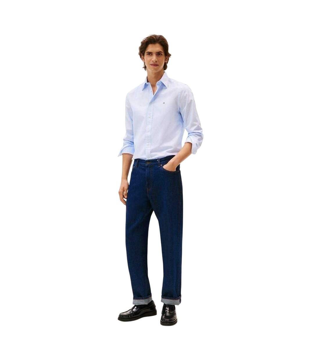 Chemise Manches Longues Motif/style Logo Homme Bleu Pâle Tommy Hilfiger-1