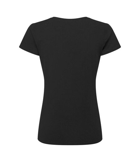 Womens/ladies Authentic Classic T-shirt Black Russell