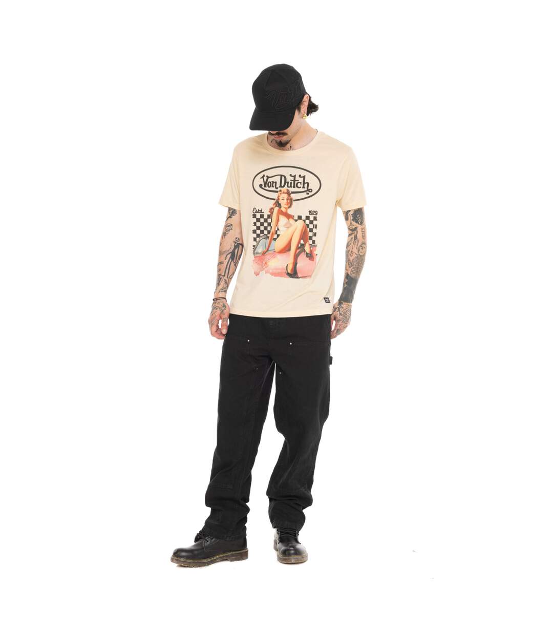 T-shirt homme regular col rond imprimé devant Charm Vondutch-4